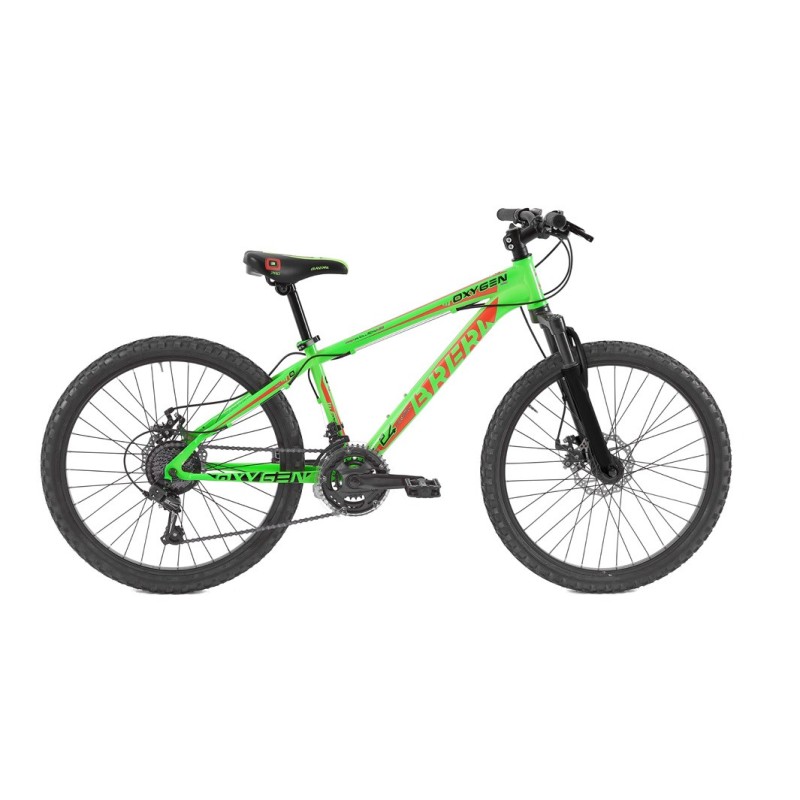 Bici Uomo 27.5" OXYGEN cambio 21v. verde-rosso/lucido BRERA - 1
